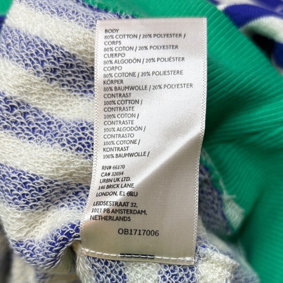 Women’s We The Free Oversized Classic Crewneck Striped Sweatshirt Size XL - Picture 3 of 6